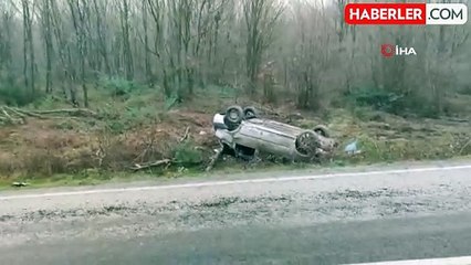 Sinop'ta otomobil takla attı: 1'i çocuk 5 yaralı