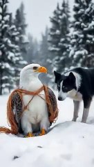 Heroic Border Collie Calls for Help to Save an Eagle! 🦅🐕 #AnimalRescue Eagle #animals #eagle #dog