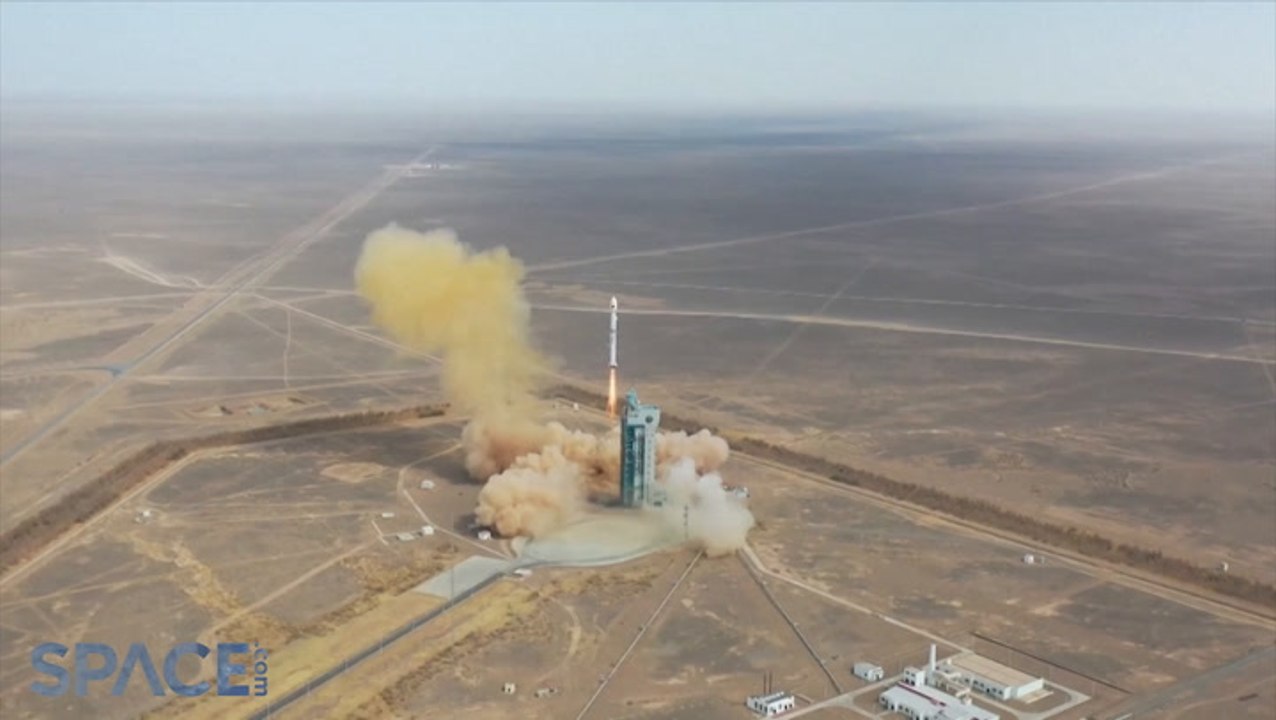 Drone Footage Of Chinese Rocket Launched A Yaogan-34 Satellite - video ...
