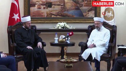 Diyanet İşleri Başkanı Erbaş, Sırbistan İslam Birliği Riyaseti Başkanı Halitoviç'i kabul etti