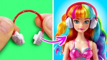 BARBIE TOTAL MAKEOVER || Rainbow School Hacks & Easy Drawing Tips by 123 GO SCHOOL