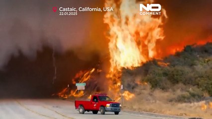 Un incendie de forêt qui évolue rapidement menace des habitations au nord de Los Angeles