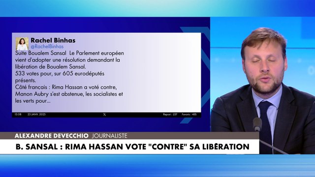 Alexandre Devecchio : «Rima Hassan soutient le Hamas et la dictature islamo-soviétique algérienne»