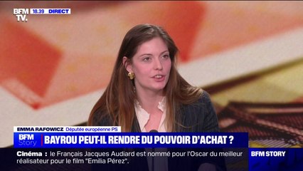 Pouvoir d'achat: "Si le budget reste en l'état, je serais favorable à la censure", explique Emma Rafowicz, députée européenne PS