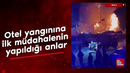 Kartalkaya’daki otel yangınına ilk müdahalenin yapıldığı anlar