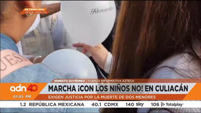 Familiares y amigos marchan en Culiacán por el asesinato de dos menores de edad