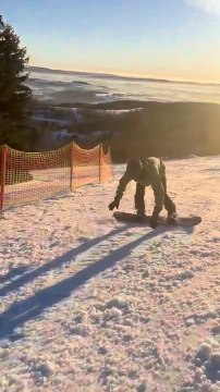 Skier Tries Snowboarding and Wipes Out Himself