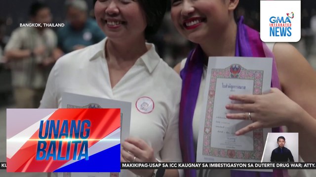 Mahigit 200 LGBTQ couples, ikinasal sa unang araw ng pagpapatupad ng Same-sex Marriage Law sa Thailand | Unang Balita