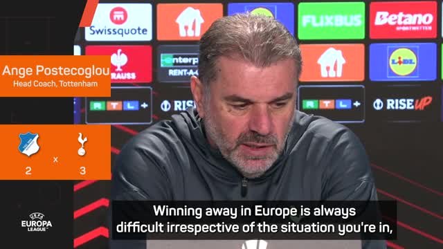 Postecoglou praises Tottenham's 'unbelievable effort' in Hoffenheim win