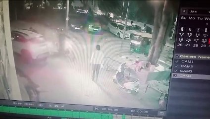 firing on chandigarh sector 38 police constable, See Live CCTV Video