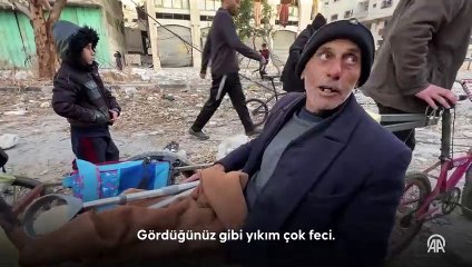 İsrail'in yoğun saldırılarına maruz kalan Gazze'nin kuzeyindeki Cibaliye bölgesi tanınmaz halde
