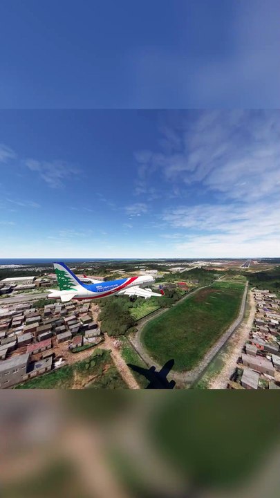 Ethereal Landing Middle East Airlines A320neo at East London Airport (FAEL), South Africa
