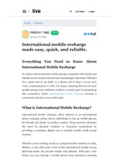 International Mobile Recharge Made Easy