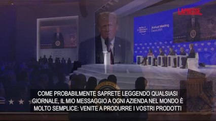 Trump in collegamento al Forum di Davos: «Le aziende producano negli Usa o saranno costrette a pagare dazi»
