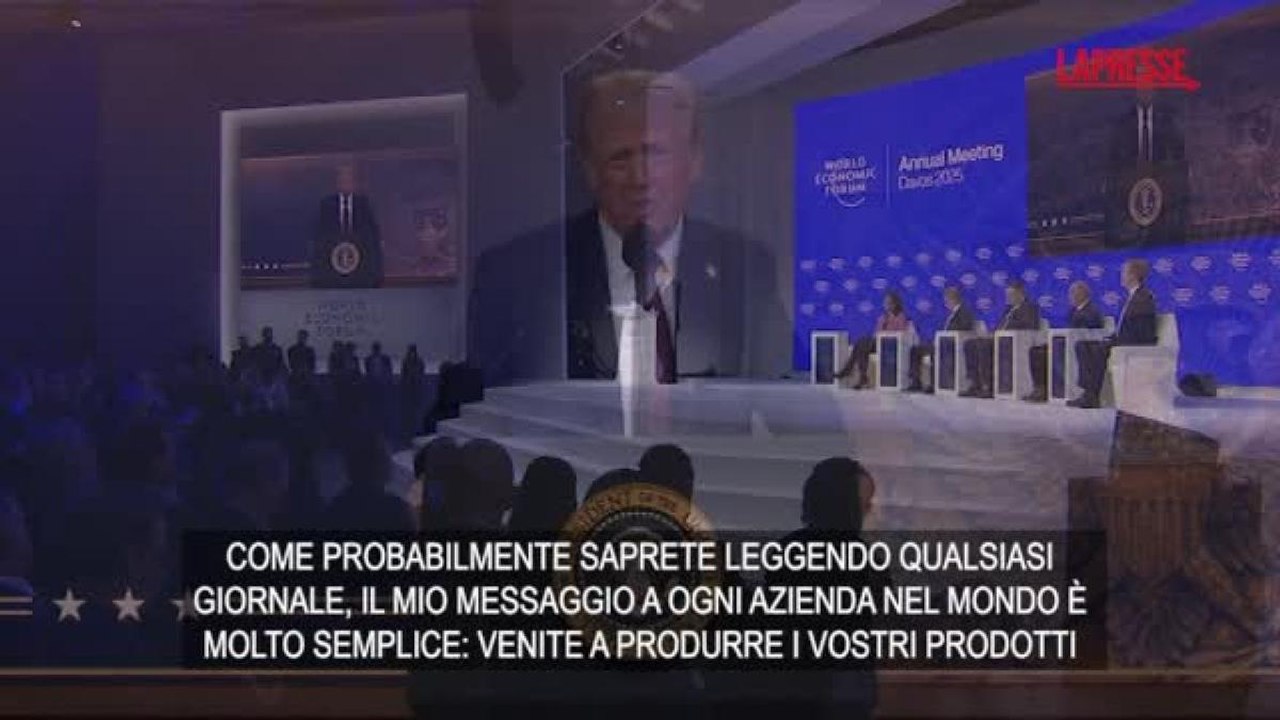 Trump in collegamento al Forum di Davos: «Le aziende producano negli Usa o saranno costrette a pagare dazi»