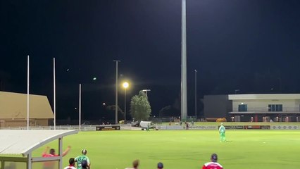 Beck Frostick hits a six off the last ball to win Twenty20 final
