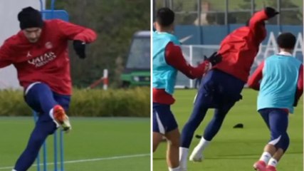 Kvara, giocata di classe in allenamento con il Psg