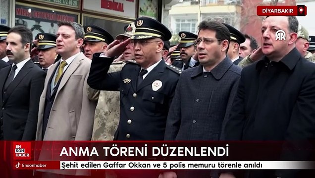 Şehit edilen Gaffar Okkan ve 5 polis memuru Diyarbakır'da törenle anıldı