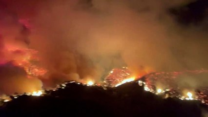 لقطات جوية لحرائق الغابات في لوس أنجليس الأميركية