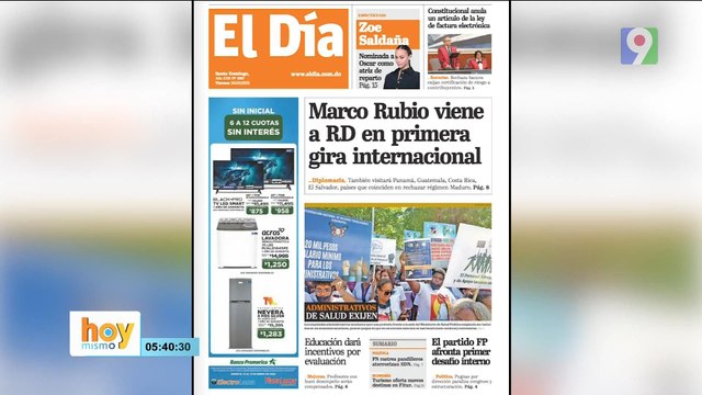 Titulares prensa dominicana viernes 24 de enero 2025 | Hoy Mismo