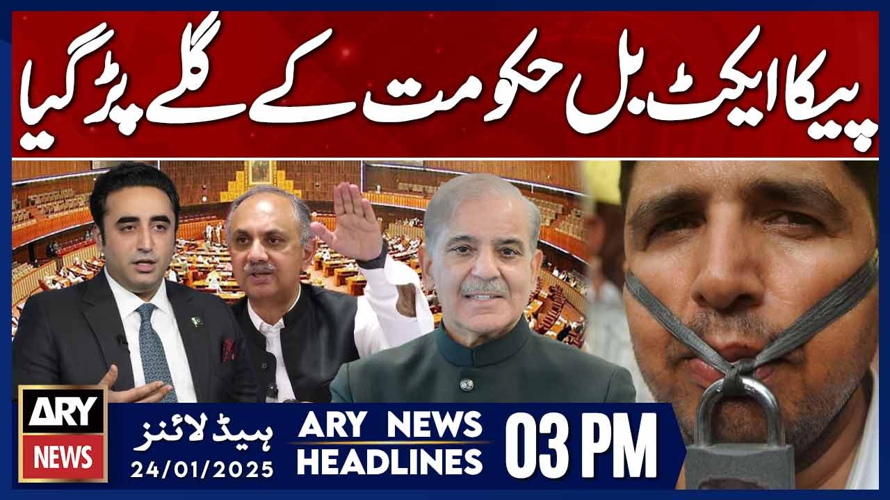 ARY News 3 PM Headlines | 24th Jan 2025 | Prime Time Headlines