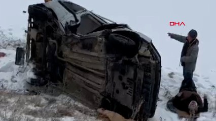 Erzurum'da kayganlaşan yolda kaza; 2 ölü, 3 yaralı