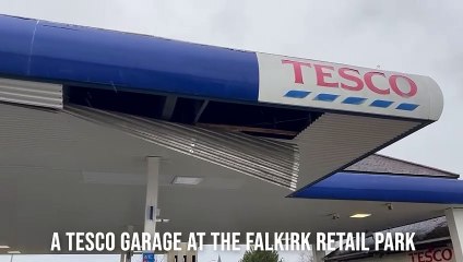Storm Eowyn: A Tesco garage at Falkirk Retail Park has been damaged