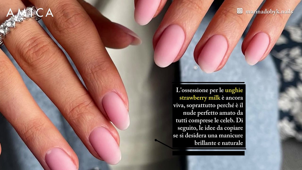 Unghie strawberry milk forever: le idee da copiare