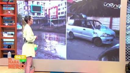 ¡Poste cayó sobre un auto! Cables sueltos causan accidente en la avenida Capitán Víctor Ustariz