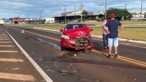 Veículos ficam destruídos em forte colisão na BR-277, em Santa Tereza do Oeste