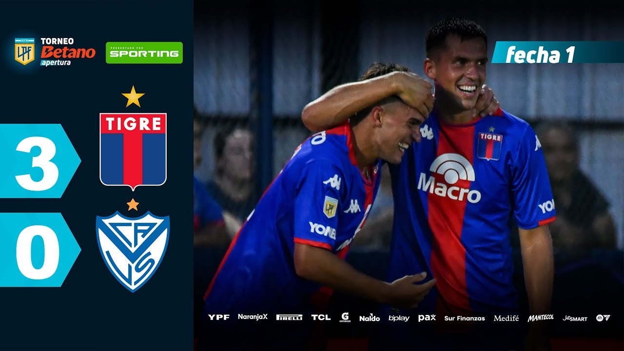 Tigre vs Vélez (3-0) | LPF Torneo Apertura 2025 | Fecha 1