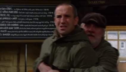 Emmerdale Sam Dingle Kicks off at Declan 20th January 2014