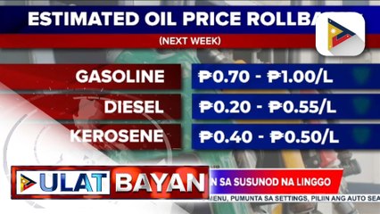 Oil price rollback, asahan sa susunod na linggo
