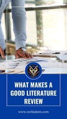 What makes a good literature review