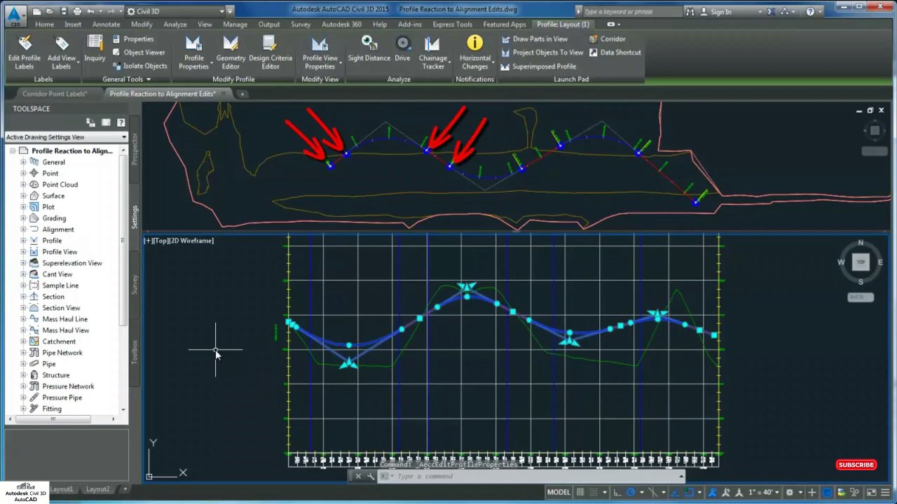 how to Lock a Profile to Alignment Geometry in civil 3d #autocadcivil3d ...