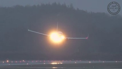 Heart-stopping moment Edinburgh flight tries landing in storm