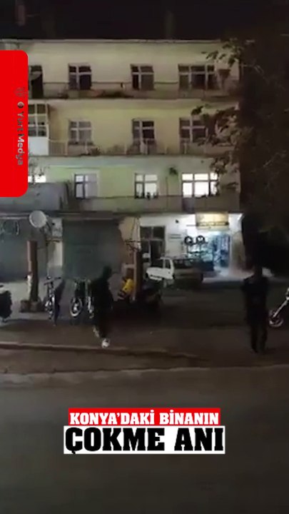 #SONDAKİKA | Konya'da 4 katlı binanın çökme anı #konya #haberler #bina