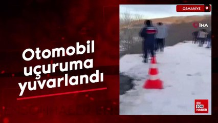 Osmaniye'de otomobil uçuruma yuvarlandı