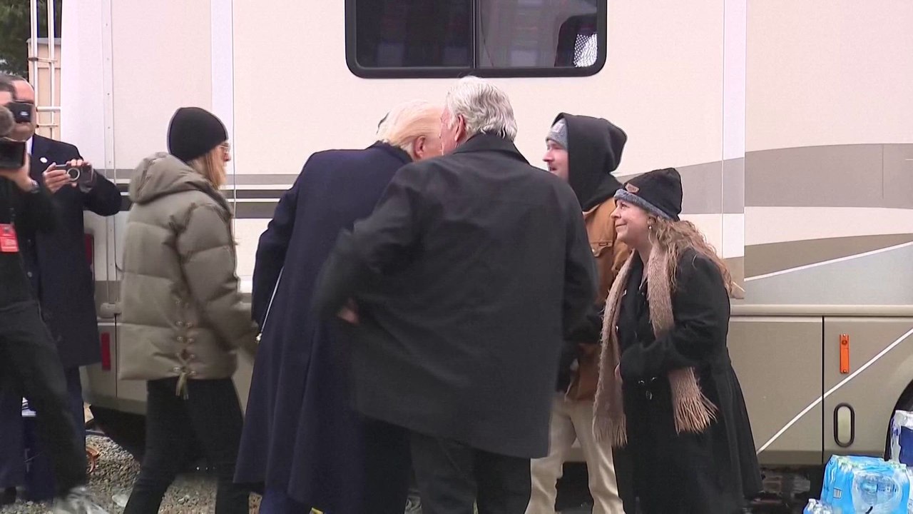 Families describe their ordeal as Trump tours flood-ravaged western N. Carolina