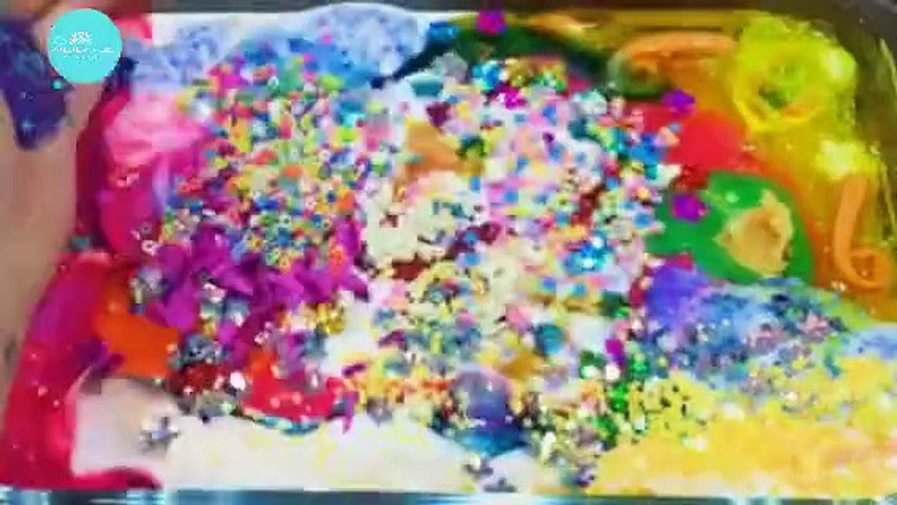 🐝 ASMR slime mixing  with makeup and glitter,