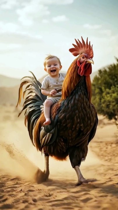 Funny Cute Baby riding on the rooster #baby #rooster #laughing #giggling #cutebaby #viral #fypシviral #TrendingNow  #foryoupageviralシ  #everyone #hightlighs