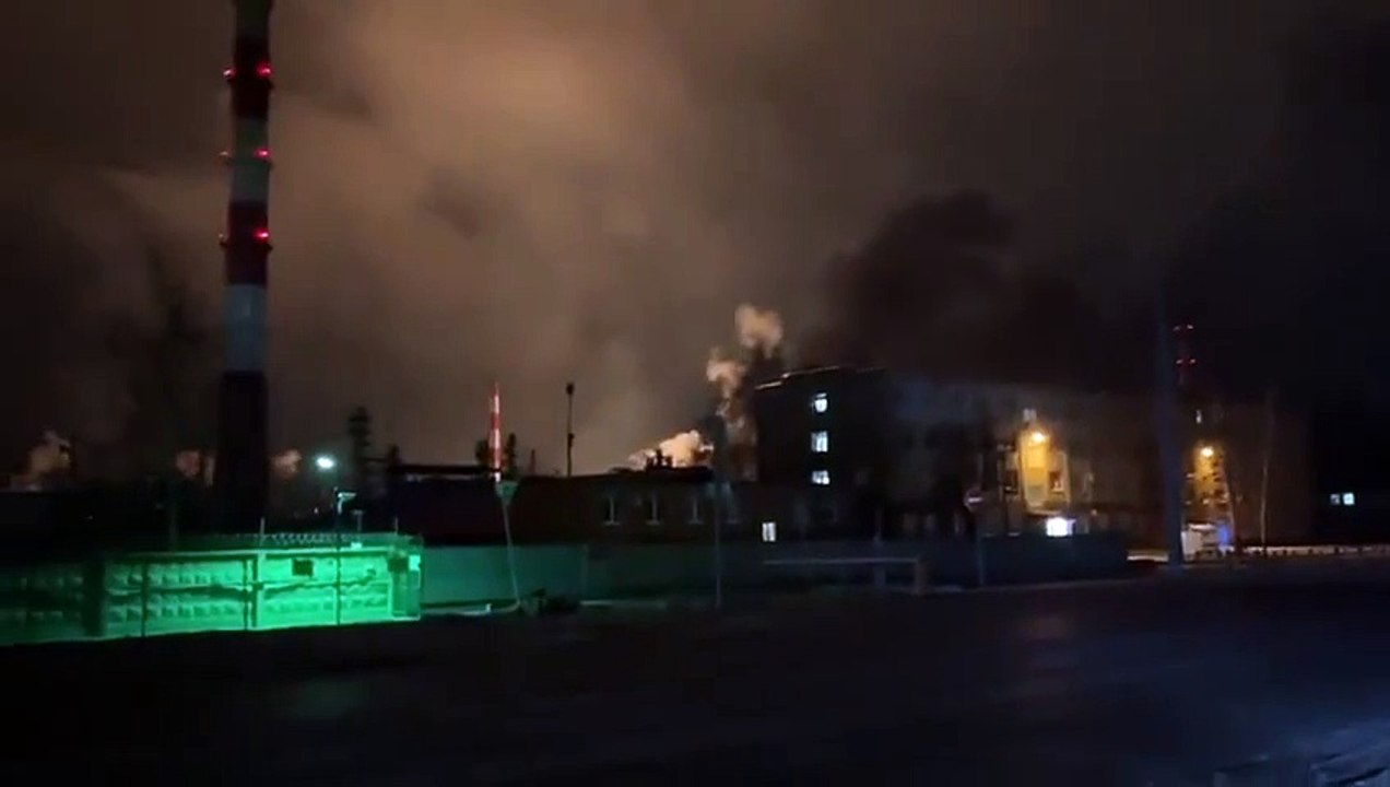 Russian Thermal Power Plant fire  in the #moscow region of Novo-Ryazanskaya was hit by UAV strike.