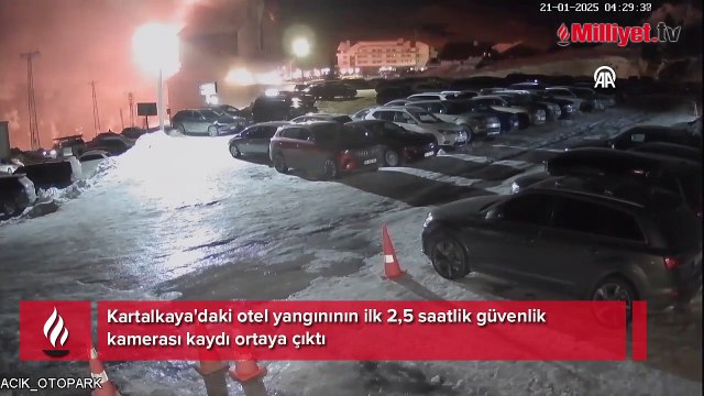 Kartalkaya'daki otel yangınının ilk 2,5 saatlik güvenlik kamerası kaydı ortaya çıktı