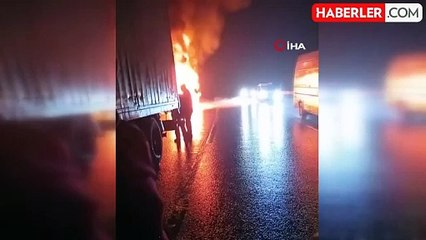 Bursa'da Arıza Yapan Tır Alev Topuna Döndü