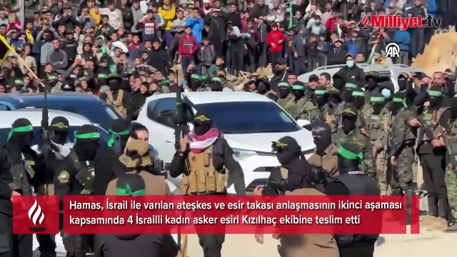 Gazze'de tutulan 4 İsrailli kadın esir, Kızılhaç ekiplerine teslim edildi