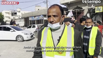 Bangun Kembali Kotanya, Warga Kota Rafah Mulai Membersihkan Puing-puing