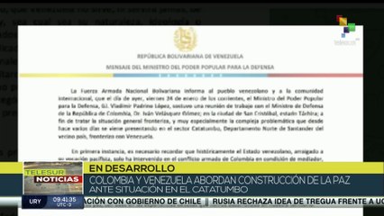 Venezuela y Colombia abordan la construcción de la paz en la región