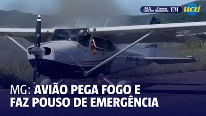 Avião de pequeno porte pega fogo e faz pouso de emergência em Pará de Minas