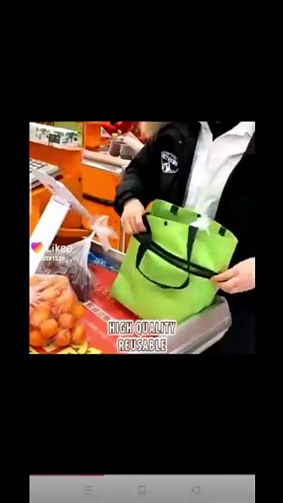 Portable Multi-function Trolley Bag With Wheels Folding Travel Luggage Bag Vegetable Grocery Shopping Trolley Carry Bag(random Color