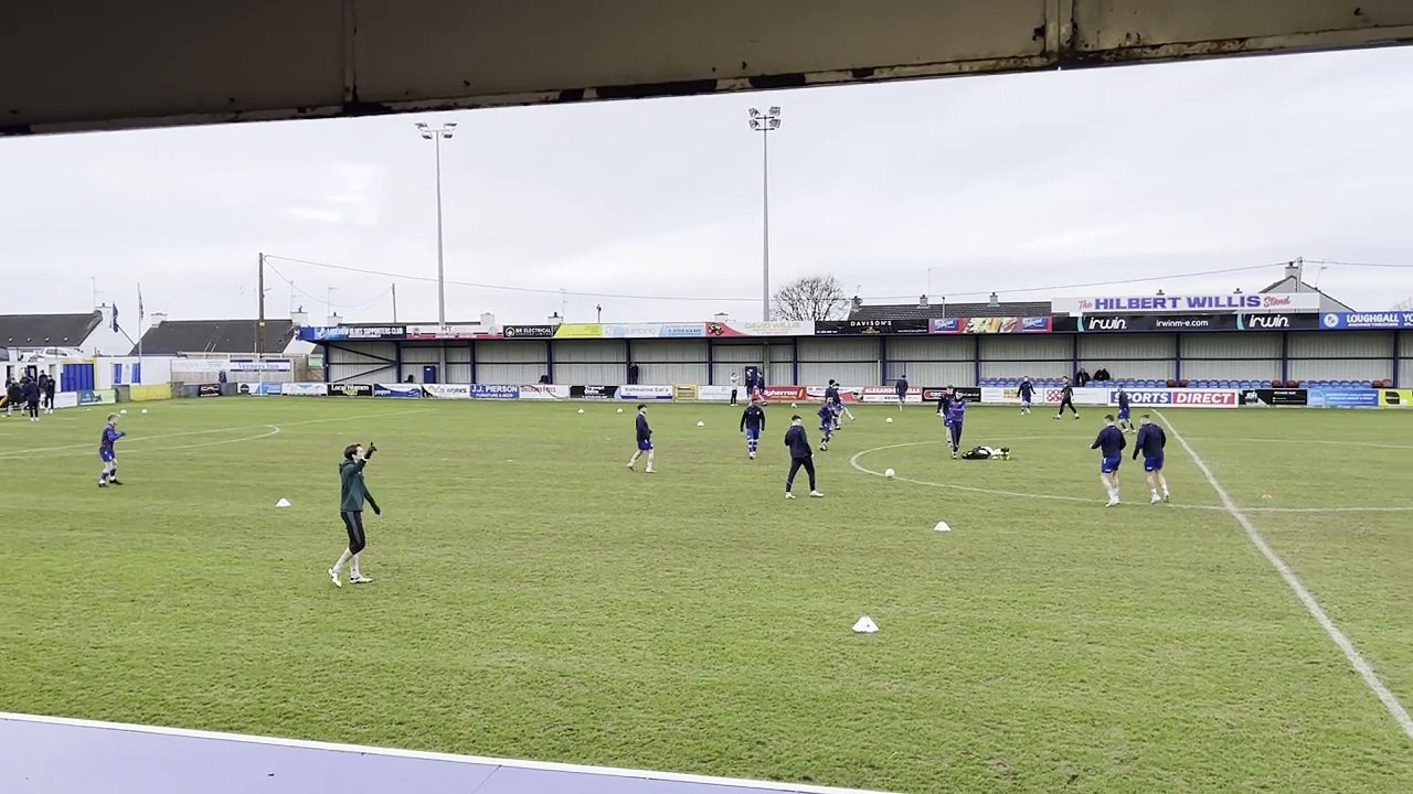 Pre-match scenes at Lakeview Park as Loughgall host Glentoran in the Irish League